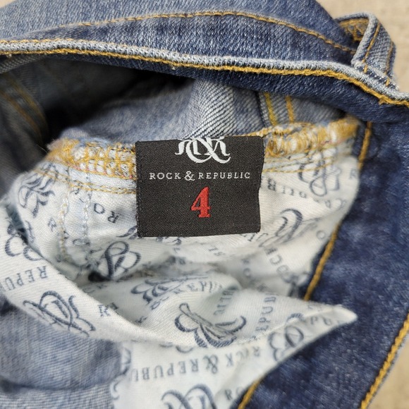 Rock & Republic Kasandra Bootcut Jeans Womens 4 Blue Medium Wash Embellished - Picture 9 of 15